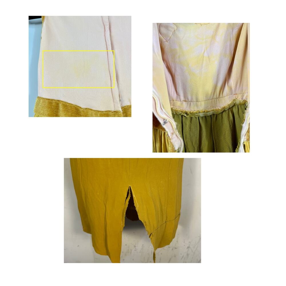 Vintage 1960s Safinia Upcycled Gossamer Avocado Pink Empire Evening Gown XS - Picture 7 of 7